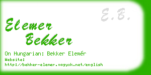 elemer bekker business card
